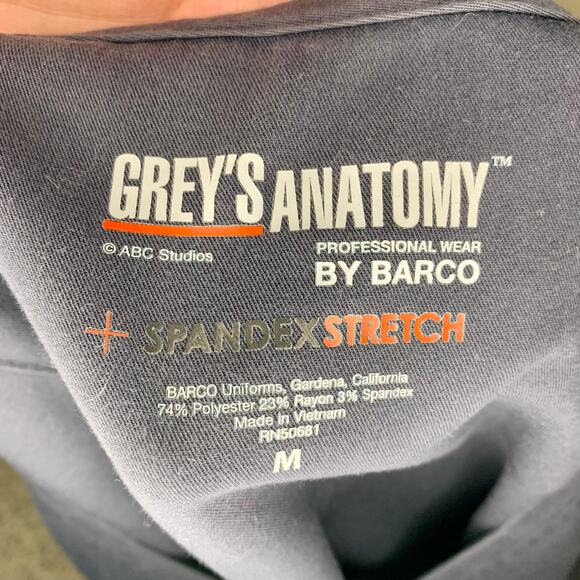 Gray Grey's Anatomy Spandex Stretch Scrub Top - Picture 3 of 4